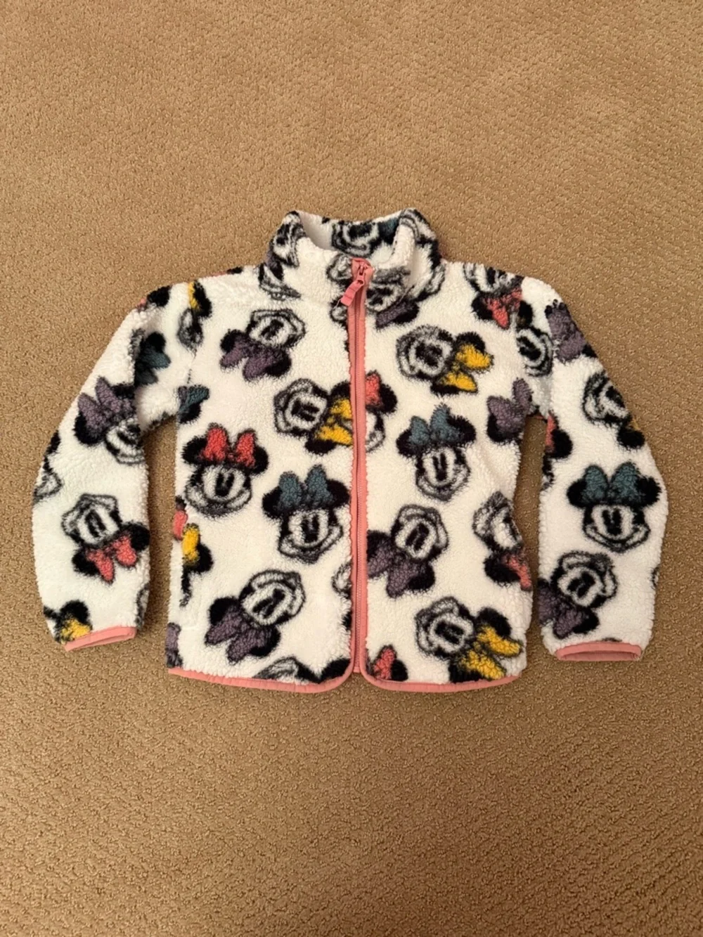 Worn once. Disney Minnie Mouse fleece jacket. Size 7